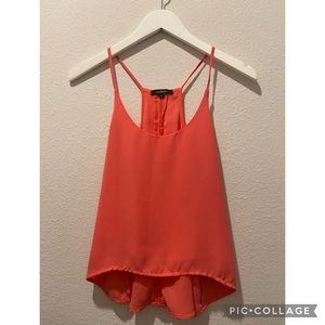 Coral Pink Size Small Strap top with cute design in back